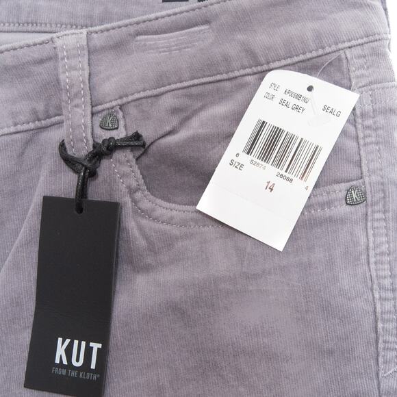 Kut From The Kloth Seal Grey Karen Corduroy Baby Bootcut Pants Size 14 - Picture 6 of 12